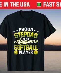 Step Dad From Softball Player Father's Day Tshirt