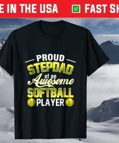 Step Dad From Softball Player Father's Day Tshirt