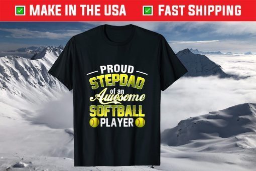 Step Dad From Softball Player Father's Day Tshirt