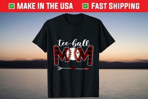 Tee-Ball Mom Buffalo Plaid Mother's Day Us 2021 T-Shirt