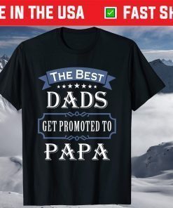 The Best Dads Get Promoted To Papa Father's Day T-shirt