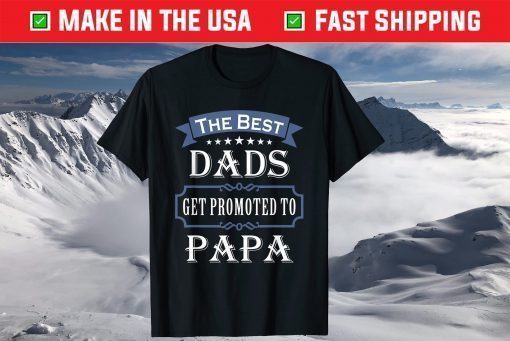 The Best Dads Get Promoted To Papa Father's Day T-shirt