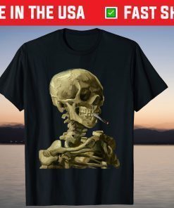 Vincent Van Gogh Skull With Cigarette Skeleton Shirt