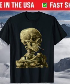 Vincent Van Gogh Skull With Cigarette Skeleton Shirt