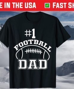 #1 Football Dad Fathers Day Football Coach Daddy Unisex T-Shirt