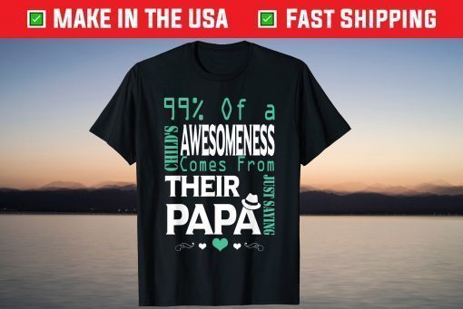 99% Of A Child's Awesomeness Comes from Their Papa T-Shirt