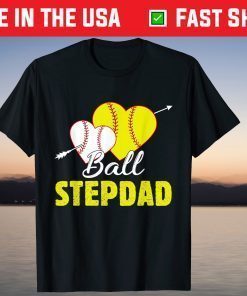 Ball Stepdad Softball Baseball Fathers Day T-Shirt