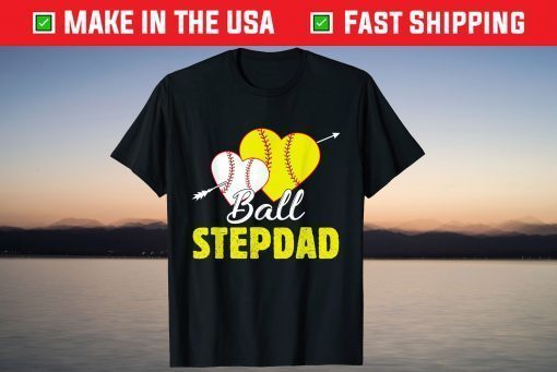 Ball Stepdad Softball Baseball Fathers Day T-Shirt