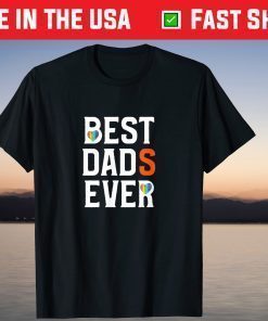 Best Dads Ever Rainbow Heart Gay Parents Father's Day T-Shirt