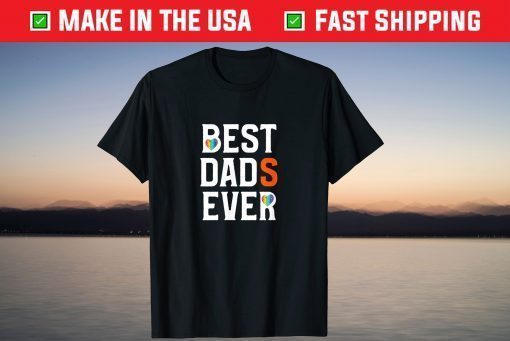 Best Dads Ever Rainbow Heart Gay Parents Father's Day T-Shirt