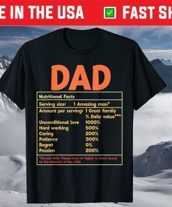 Dad Nutritional Facts Father's Day Classic T-Shirt