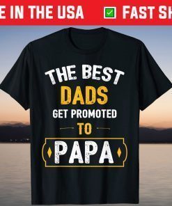 The Best Dads Get Promoted To Papa Fathers Day Shirt