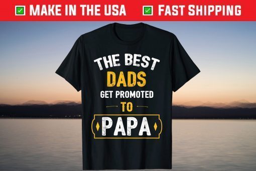 The Best Dads Get Promoted To Papa Fathers Day Shirt