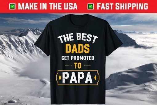 The Best Dads Get Promoted To Papa Fathers Day Shirt