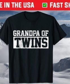 Twins Grandpa Grandfather Father Day T-Shirt