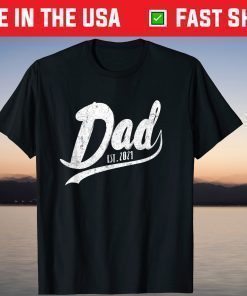 Vintage Father's day Promoted to Dad est 2021 T-Shirt