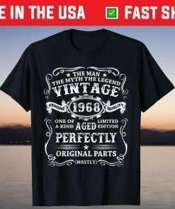 1968 Vintage Man Myth Legend 53rd Birthday 53 Year Old Classic T-Shirts