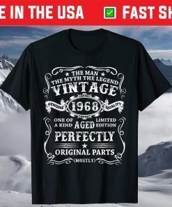 1968 Vintage Man Myth Legend 53rd Birthday 53 Year Old Classic T-Shirts