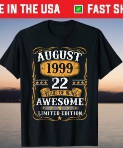 22 Years Old Vintage August 1999 22Th Birthday Classic T-Shirt