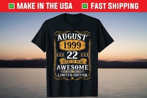 22 Years Old Vintage August 1999 22Th Birthday Classic T-Shirt