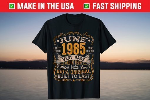 36th Birthday Vintage June 1985 Distressed 36 Years Old T-Shirt