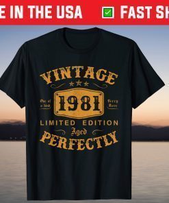 40 Year Old Birthday Made In 1981 Vintage 1981 40th Birthday T-Shirt