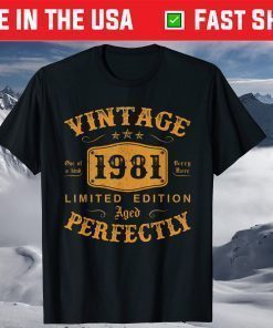 40 Year Old Birthday Made In 1981 Vintage 1981 40th Birthday T-Shirt