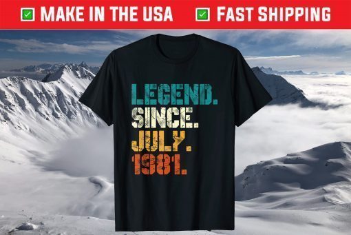 40 Year old Shirt Boys Girls Legend Since July 1981 T-Shirt