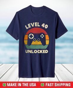 40 Years Old Level 40 Unlocked Video Game Classic T-Shirt