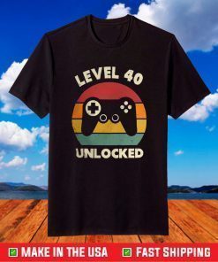 40 Years Old Level 40 Unlocked Video Game Classic T-Shirt