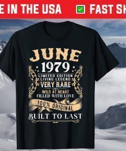 42nd Birthday Decorations June 1979 42 Years Old t-shirt