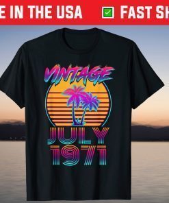 50 Year Old Retro Vintage 80s July 1971 50th Birthday T-Shirt