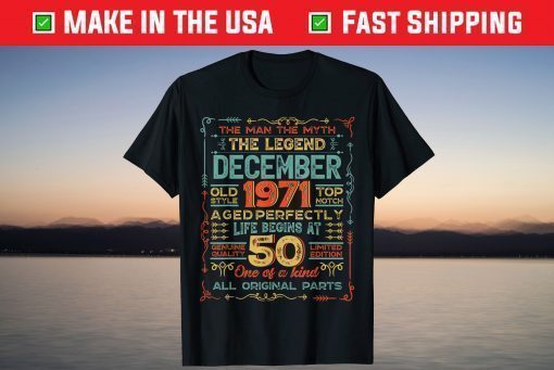 50 Years Old Vintage 1971 Man Myth Legend 50th T-Shirt