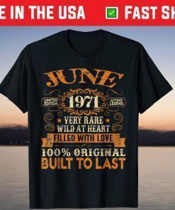 50th Birthday Decorations June 1971 50 Years Old Classic T-Shirt