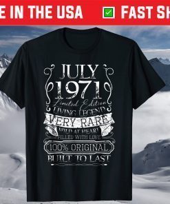 50th Birthday July 1971, 50 Years Old July 1971 Birthday T-Shirt