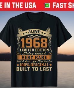 53rd Birthday 53 Years Old Retro Vintage June 1968 Classic T-Shirt