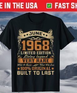 53rd Birthday 53 Years Old Retro Vintage June 1968 Classic T-Shirt