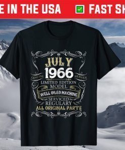 53rd Birthday Born in JULY 1966 53 Years Old T-Shirt