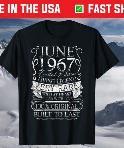 54th Birthday Decorations June 1967 54 Years Old T-Shirt