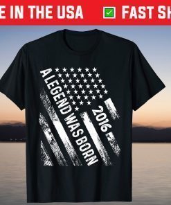 5th Birthday 2016 A Legend Was Born American Flag T-Shirt