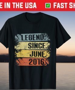 5th Birthday Limited Edition Retro Legend Since June 2016 T-Shirt