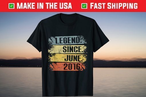 5th Birthday Limited Edition Retro Legend Since June 2016 T-Shirt