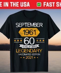 60th Birthday Decorations in September 1961 Turning 60 Years Old T-Shirt