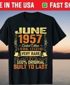 64th Birthday Born In June 1957 Vintage Retro 64 Years Old T-Shirt