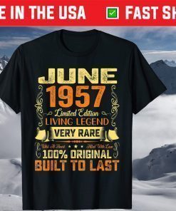 64th Birthday Born In June 1957 Vintage Retro 64 Years Old T-Shirt