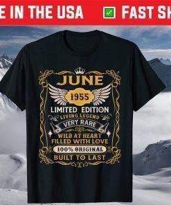 66th Birthday 66 Year Old June 1955 T-Shirt