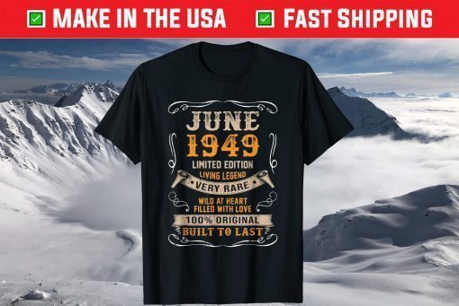 72nd Birthday 72 Year Old Retro Vintage June 1949 T-Shirt