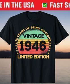 75 Years Old Legendary Retro Vintage Awesome Birthday 1946 T-Shirt