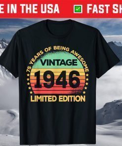 75 Years Old Legendary Retro Vintage Awesome Birthday 1946 T-Shirt