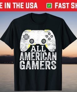 All American Gamers 4th of July Video games Lovers Us 2021 T-Shirt